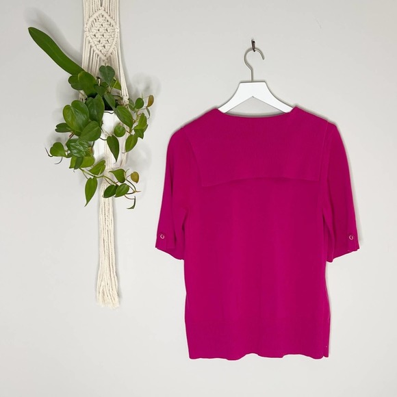 Christopher & Banks Short Sleeve Blouse (Size M) - Picture 2 of 5